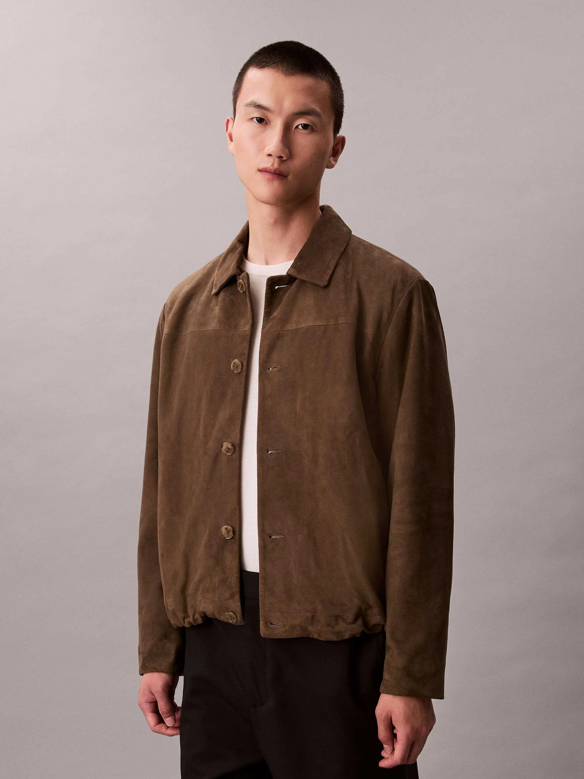 Calvin Klein - LS  SUEDE BUTTON... Calvin Klein - LS  SUEDE BUTTON...