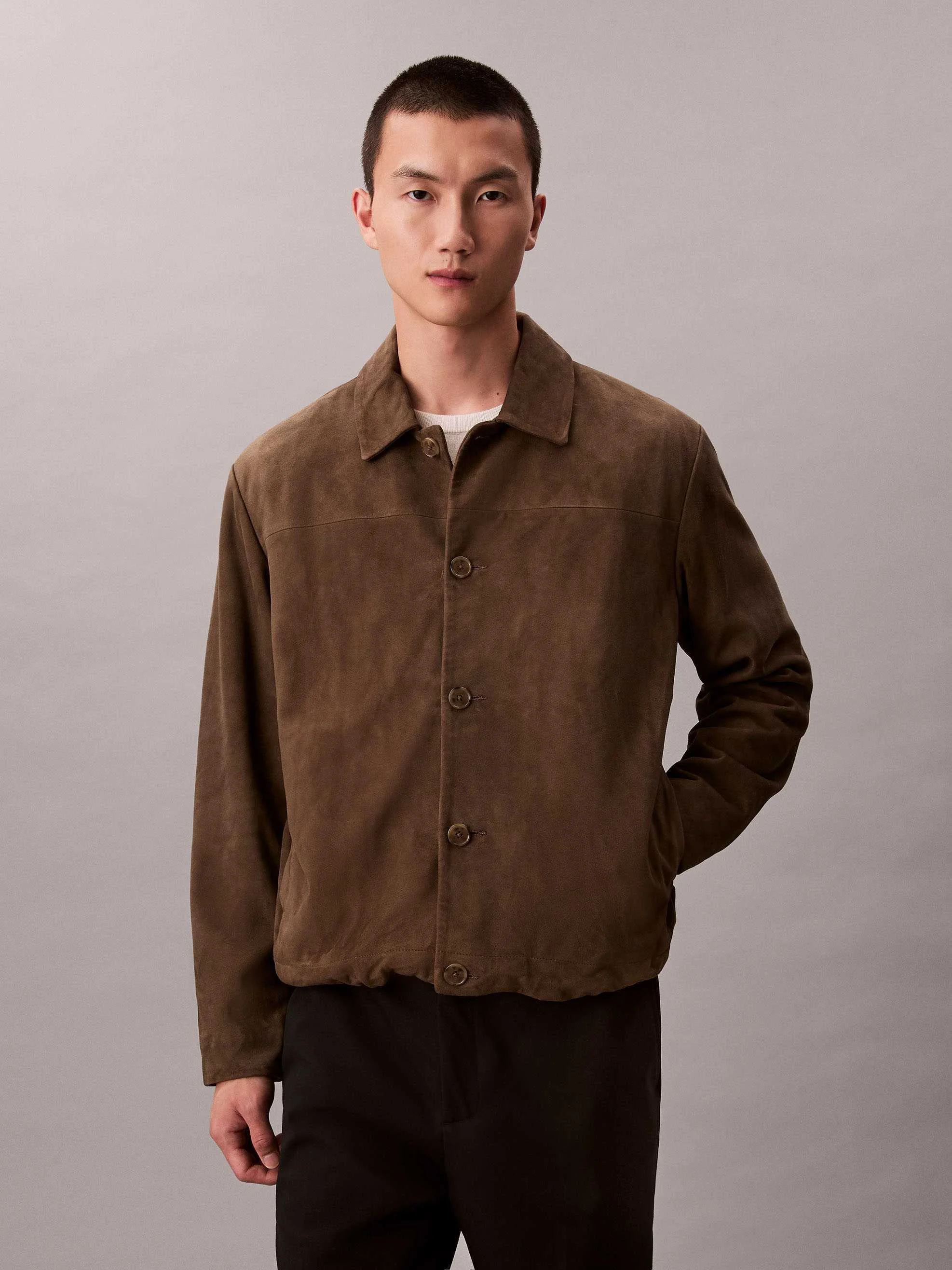 Calvin Klein - LS  SUEDE BUTTON... Calvin Klein - LS  SUEDE BUTTON...