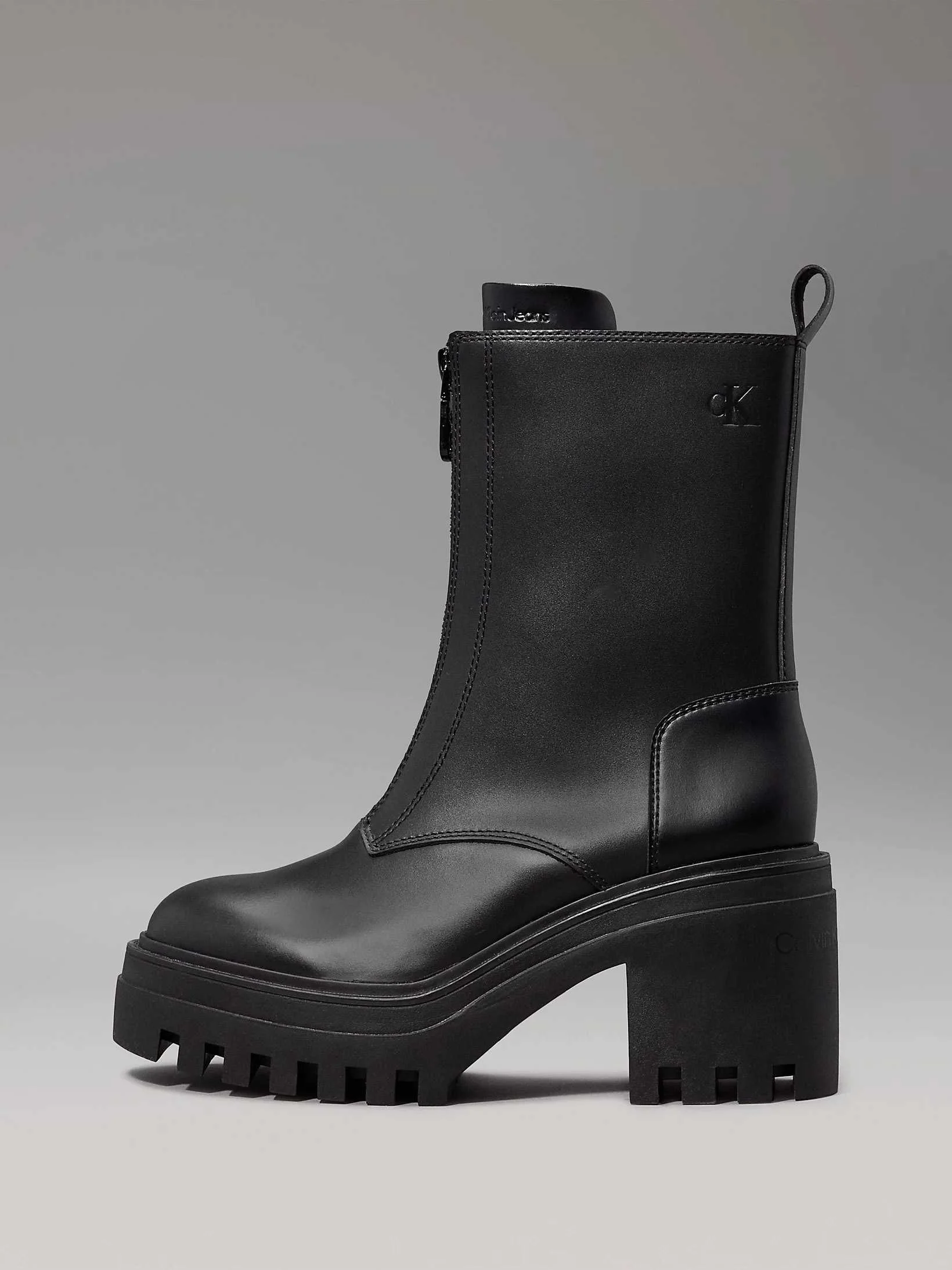 Calvin Klein - CHUNKY HEELED ZIP BOOT... Calvin Klein - CHUNKY HEELED ZIP BOOT...