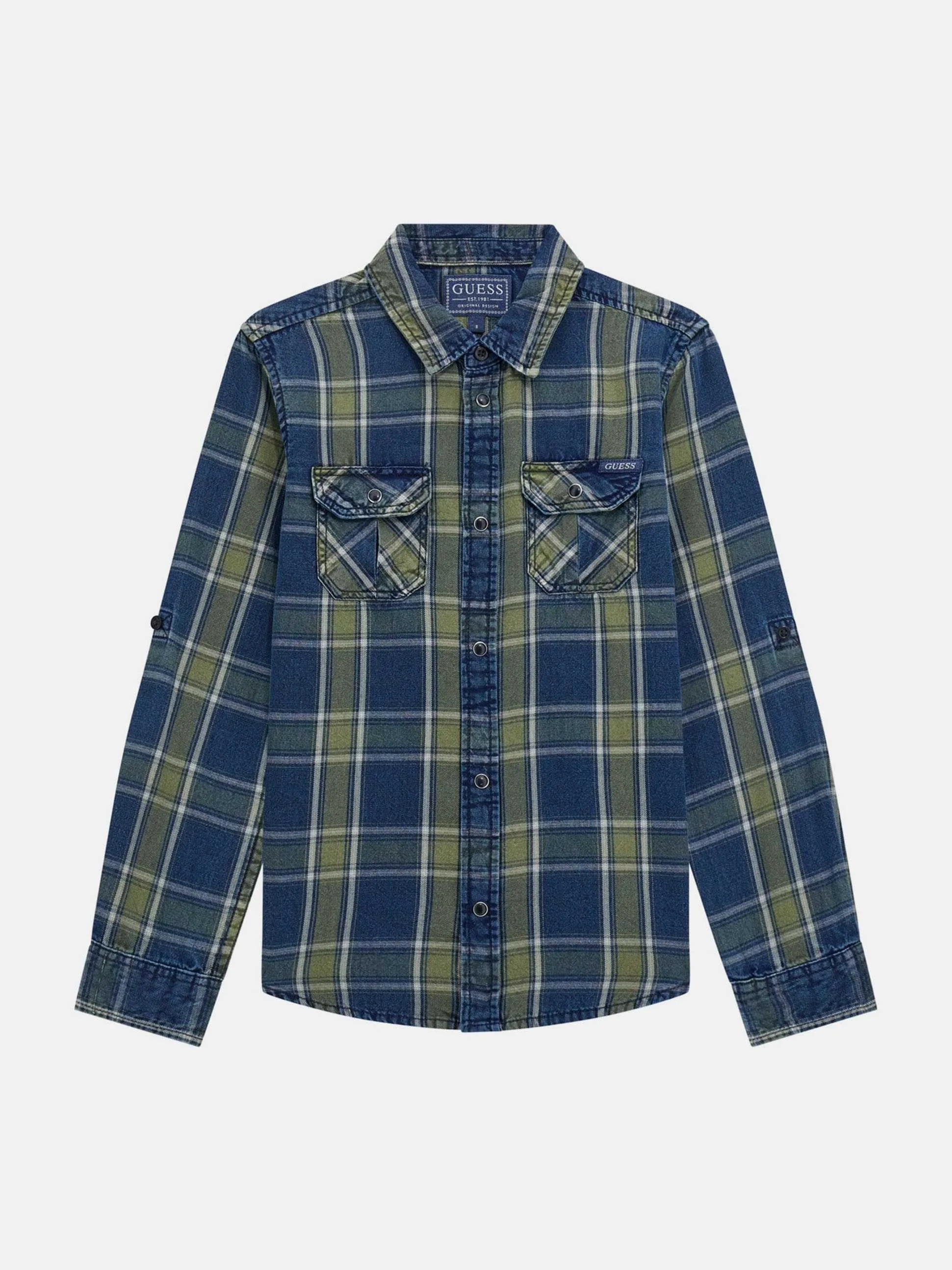 GUESS - INDIGO TWILL ADJ. LS SHIRT GUESS - INDIGO TWILL ADJ. LS SHIRT