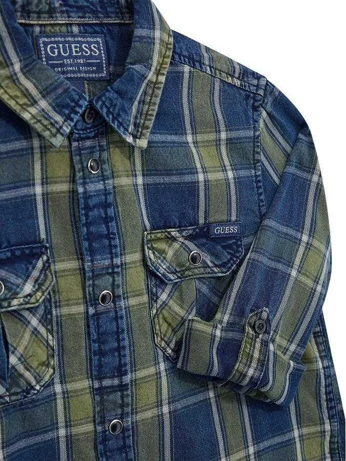 GUESS - INDIGO TWILL ADJ. LS SHIRT GUESS - INDIGO TWILL ADJ. LS SHIRT