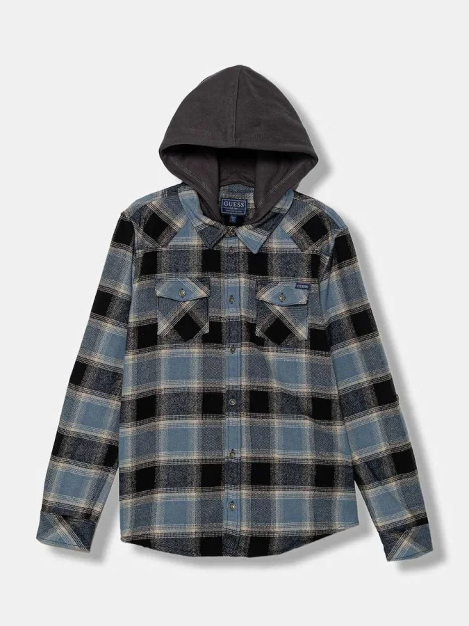 GUESS - HOODED FLANNEL ADJ....