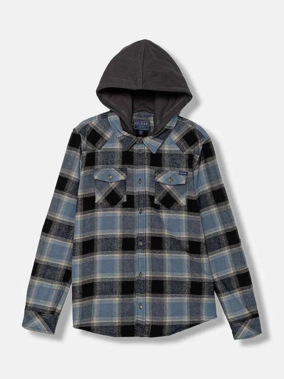 GUESS - HOODED FLANNEL ADJ. LS SHIRT GUESS - HOODED FLANNEL ADJ. LS SHIRT