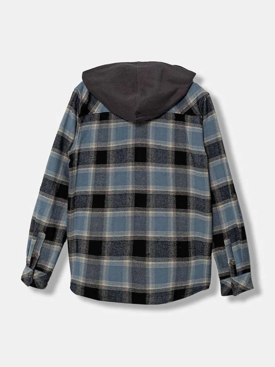 GUESS - HOODED FLANNEL ADJ. LS SHIRT GUESS - HOODED FLANNEL ADJ. LS SHIRT