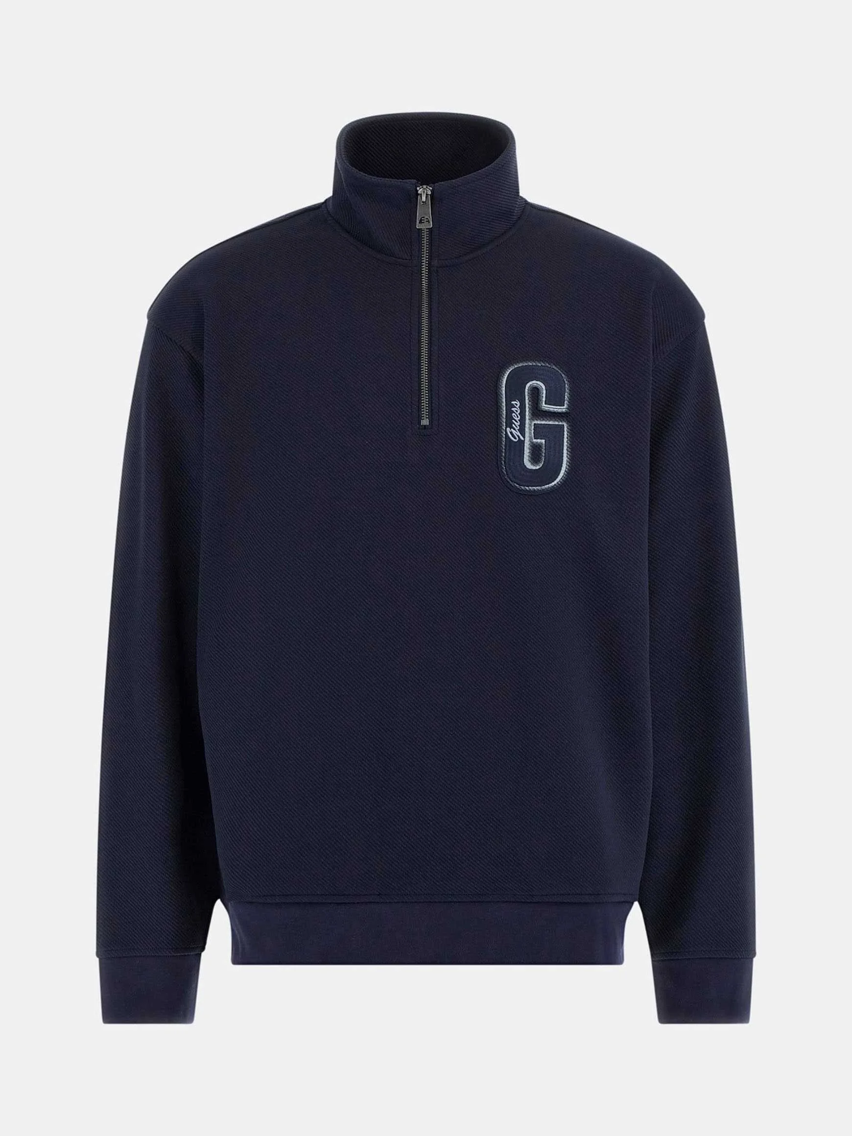 GUESS - HARRIS TWILL ZIP MOCK NECK GUESS - HARRIS TWILL ZIP MOCK NECK