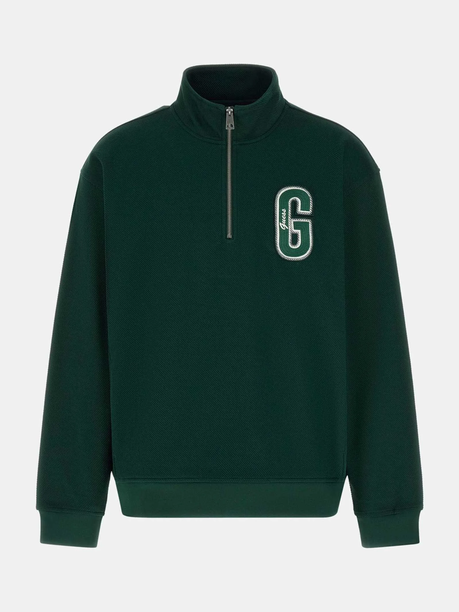 GUESS - HARRIS TWILL ZIP MOCK NECK GUESS - HARRIS TWILL ZIP MOCK NECK