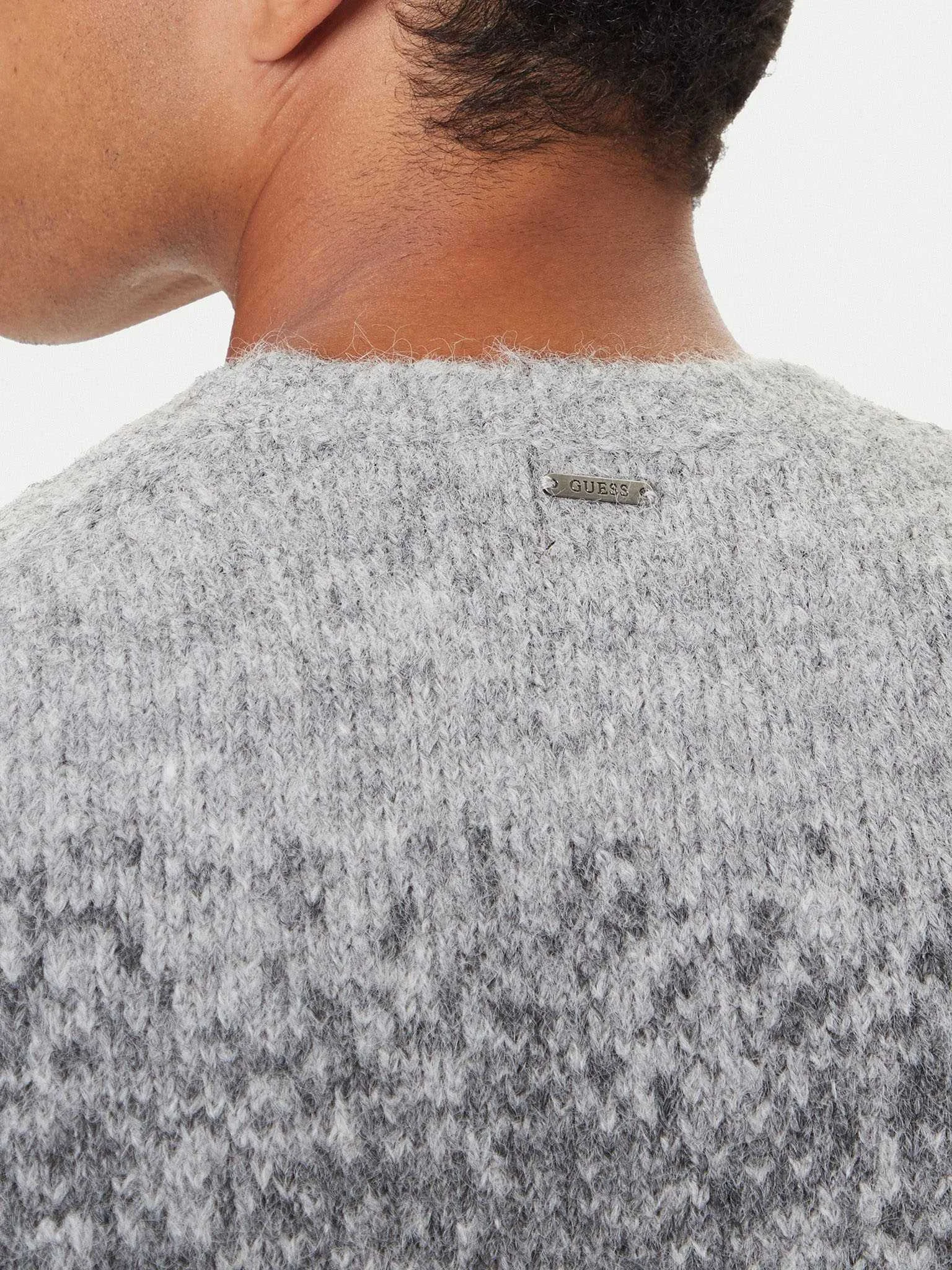 GUESS - LS CN TREY MARLED STRIPE SWTR GUESS - LS CN TREY MARLED STRIPE SWTR