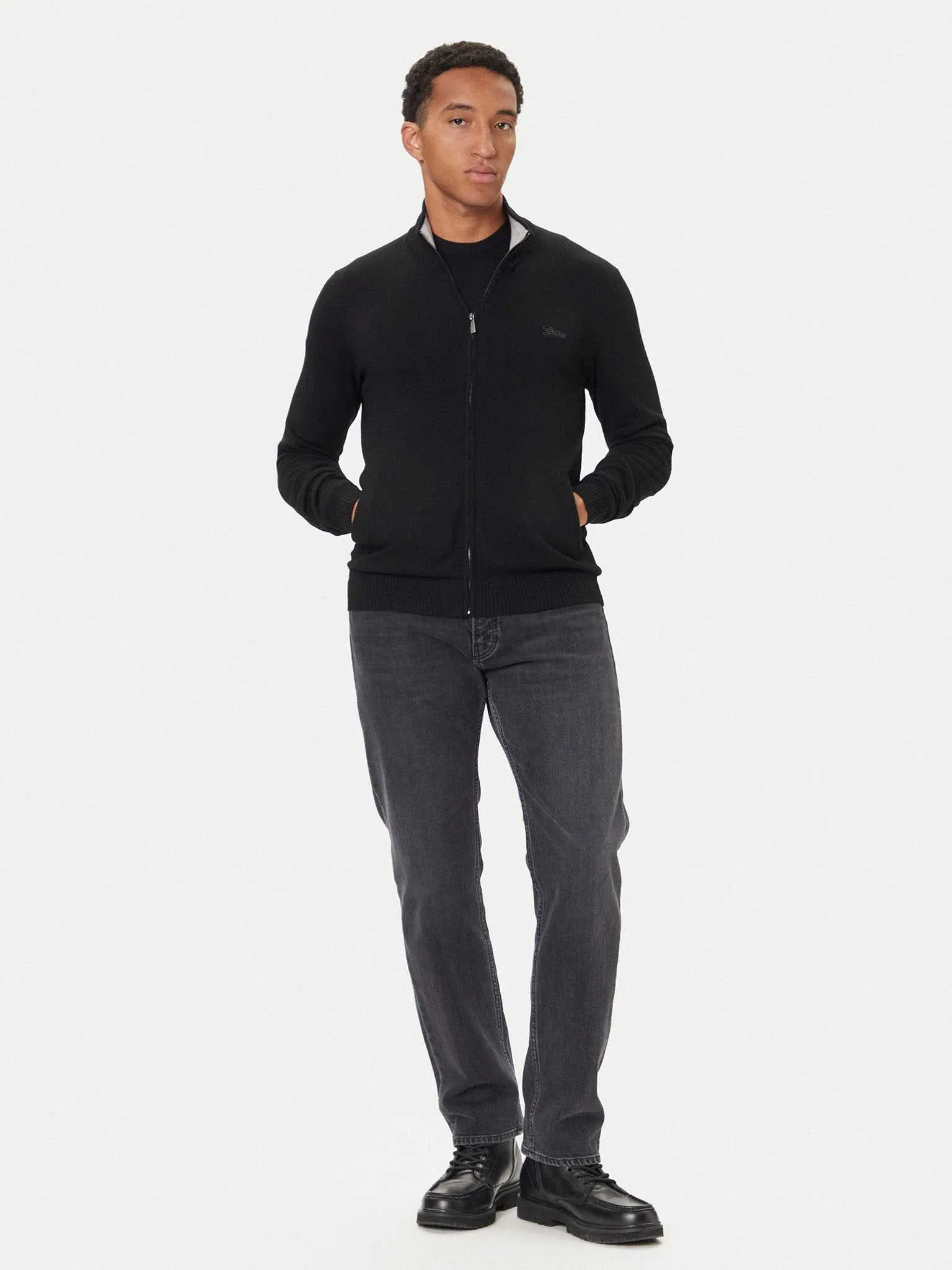 GUESS - DARRELL LS ZIPPED CARDI BASIC GUESS - DARRELL LS ZIPPED CARDI BASIC