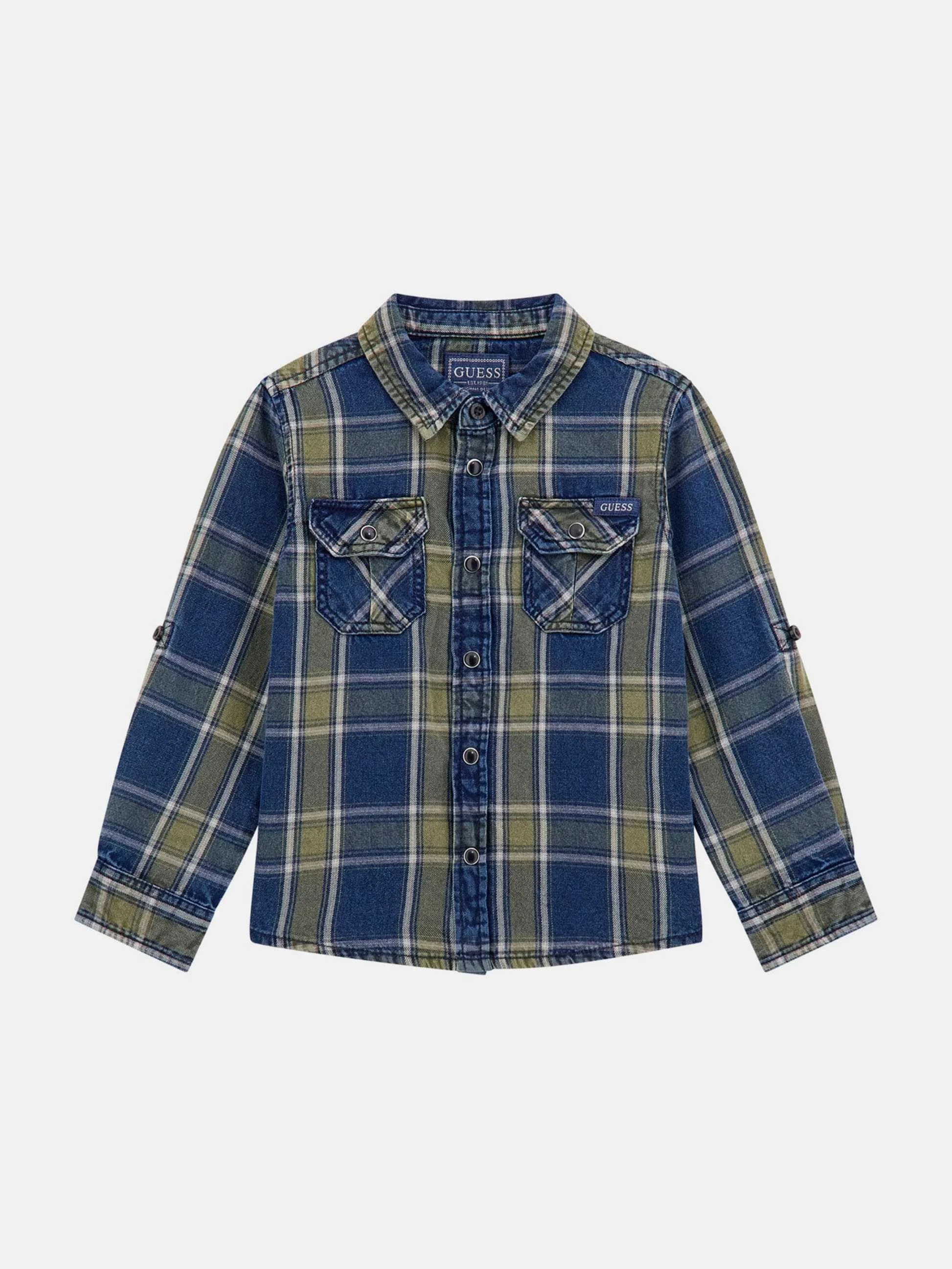 GUESS - INDIGO TWILL ADJ. LS SHIRT GUESS - INDIGO TWILL ADJ. LS SHIRT