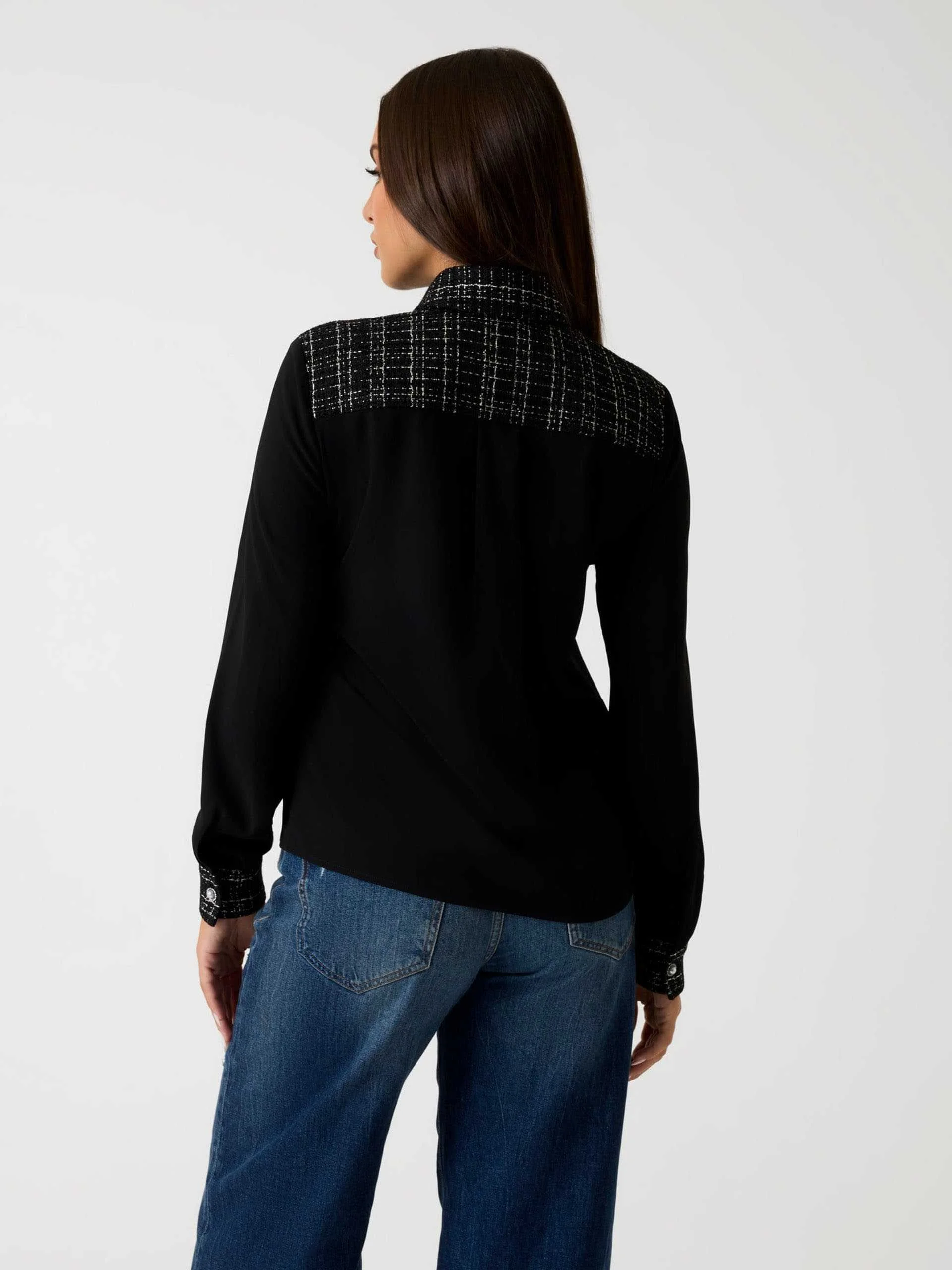 GUESS - SANDRA MIX TWEED SHIRT GUESS - SANDRA MIX TWEED SHIRT