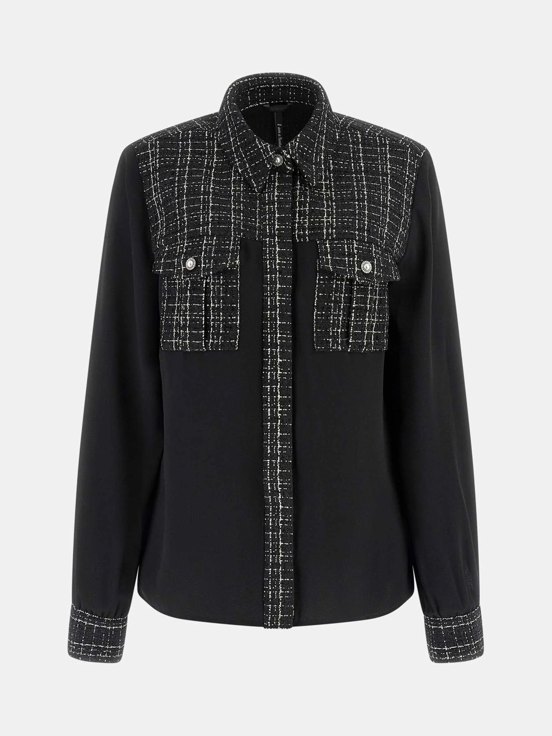 GUESS - SANDRA MIX TWEED SHIRT GUESS - SANDRA MIX TWEED SHIRT