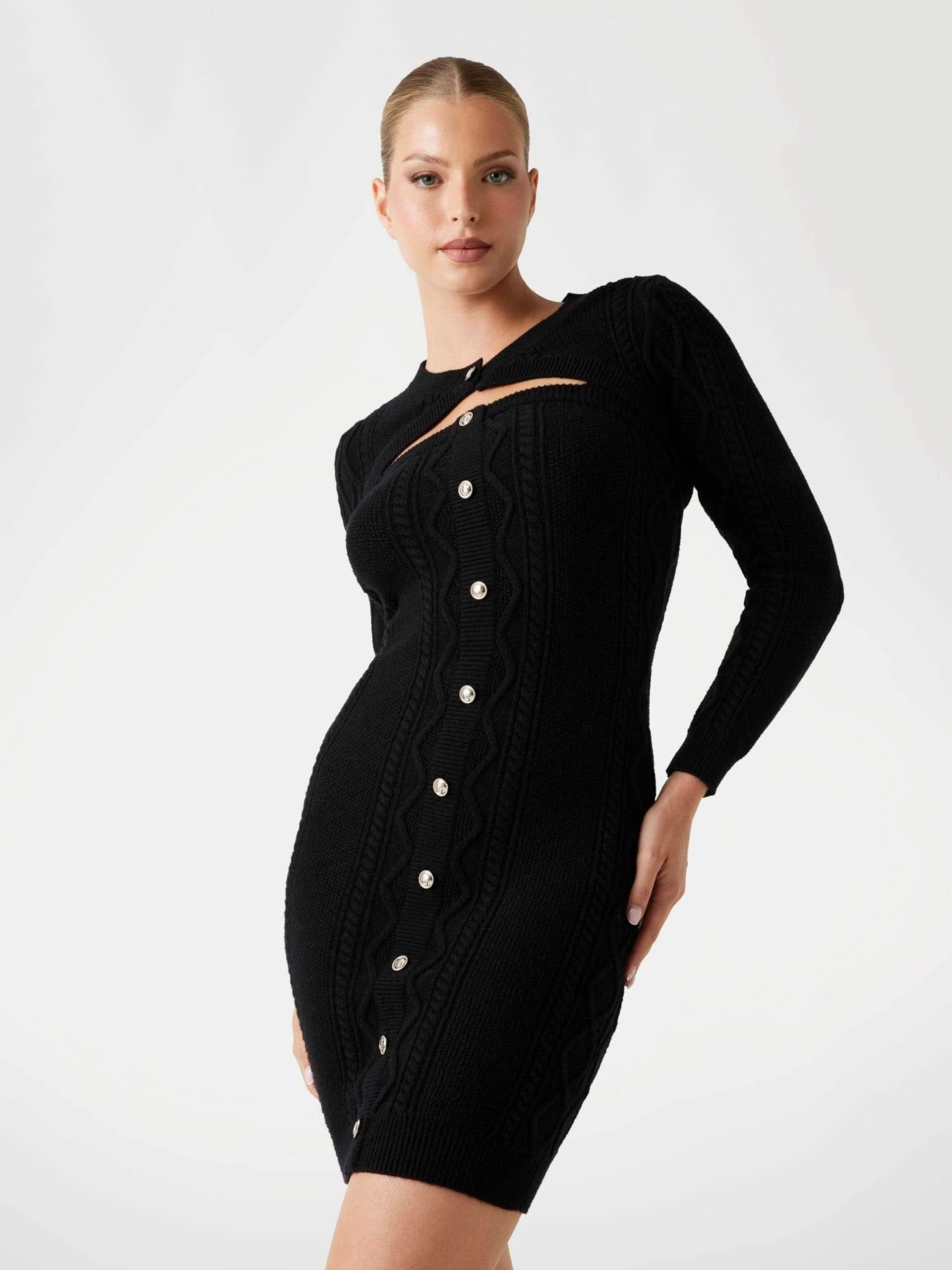 GUESS - LS SHRUG CABLE DAPHNE DRS GUESS - LS SHRUG CABLE DAPHNE DRS