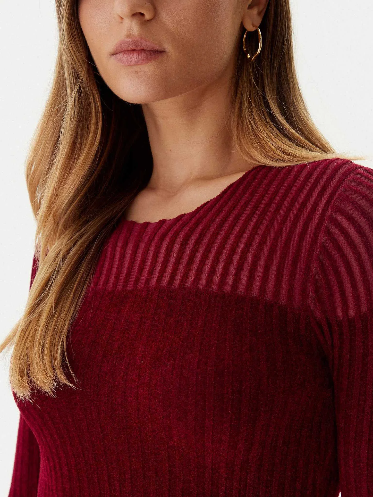 GUESS - LS CN ROWENA RIB CHENILLE DRS GUESS - LS CN ROWENA RIB CHENILLE DRS