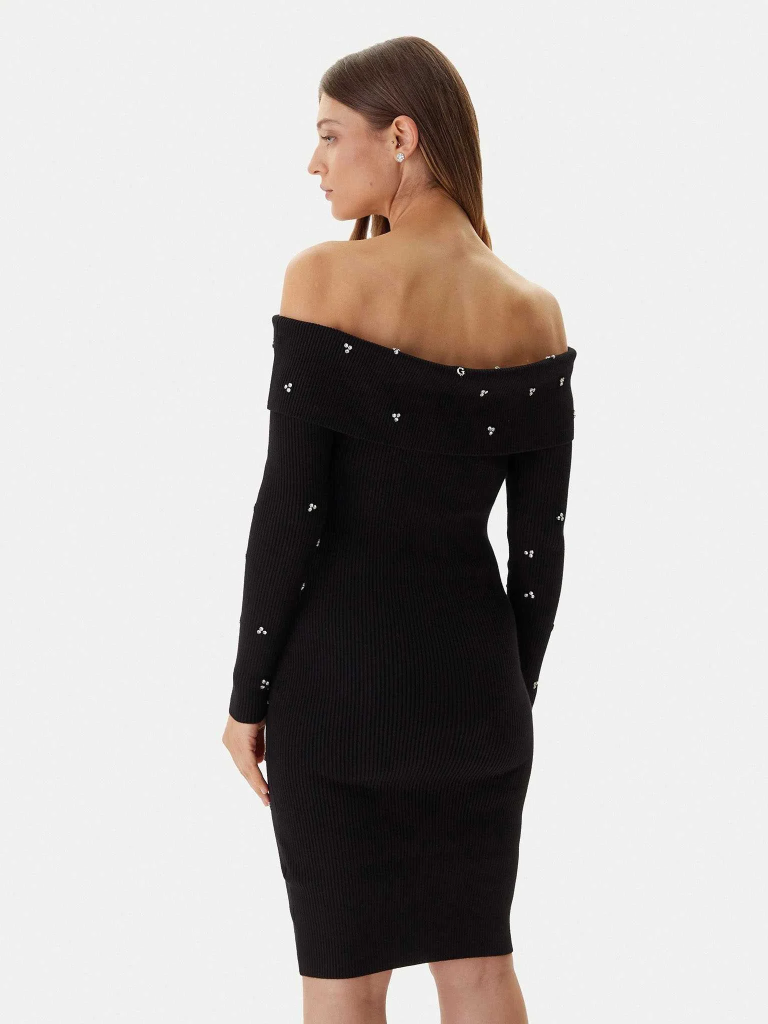 GUESS - LS OFF SHOULDER ALISHA RIB DRS GUESS - LS OFF SHOULDER ALISHA RIB DRS