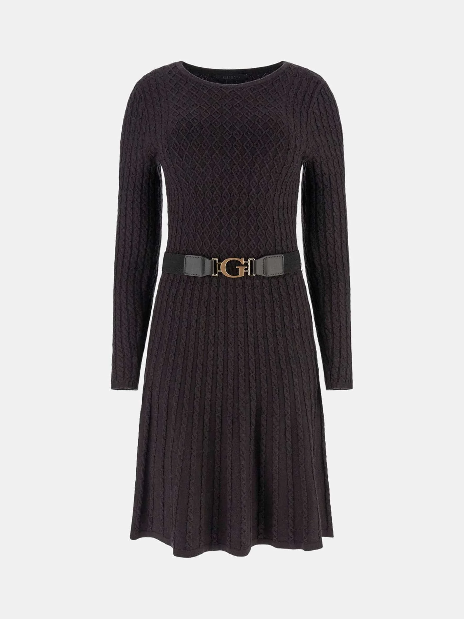 GUESS - LS CN CABLE BELTED HANA DRESS GUESS - LS CN CABLE BELTED HANA DRESS