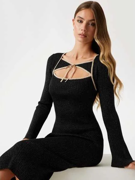 GUESS - LS SQN YOKE LUREX SANSA DRESS GUESS - LS SQN YOKE LUREX SANSA DRESS