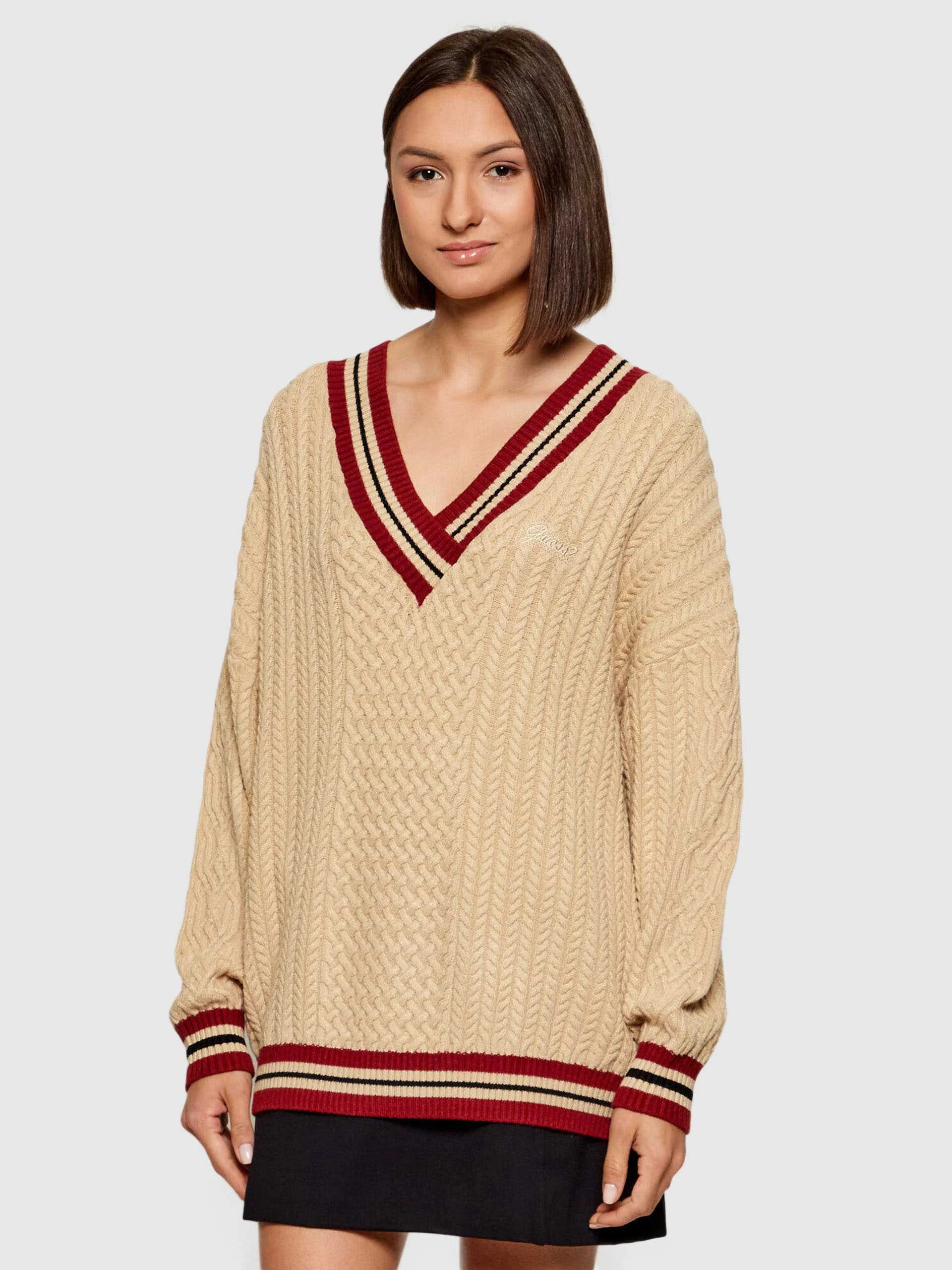 GUESS - LS STRIPED VN CABLE LINA SWTR GUESS - LS STRIPED VN CABLE LINA SWTR