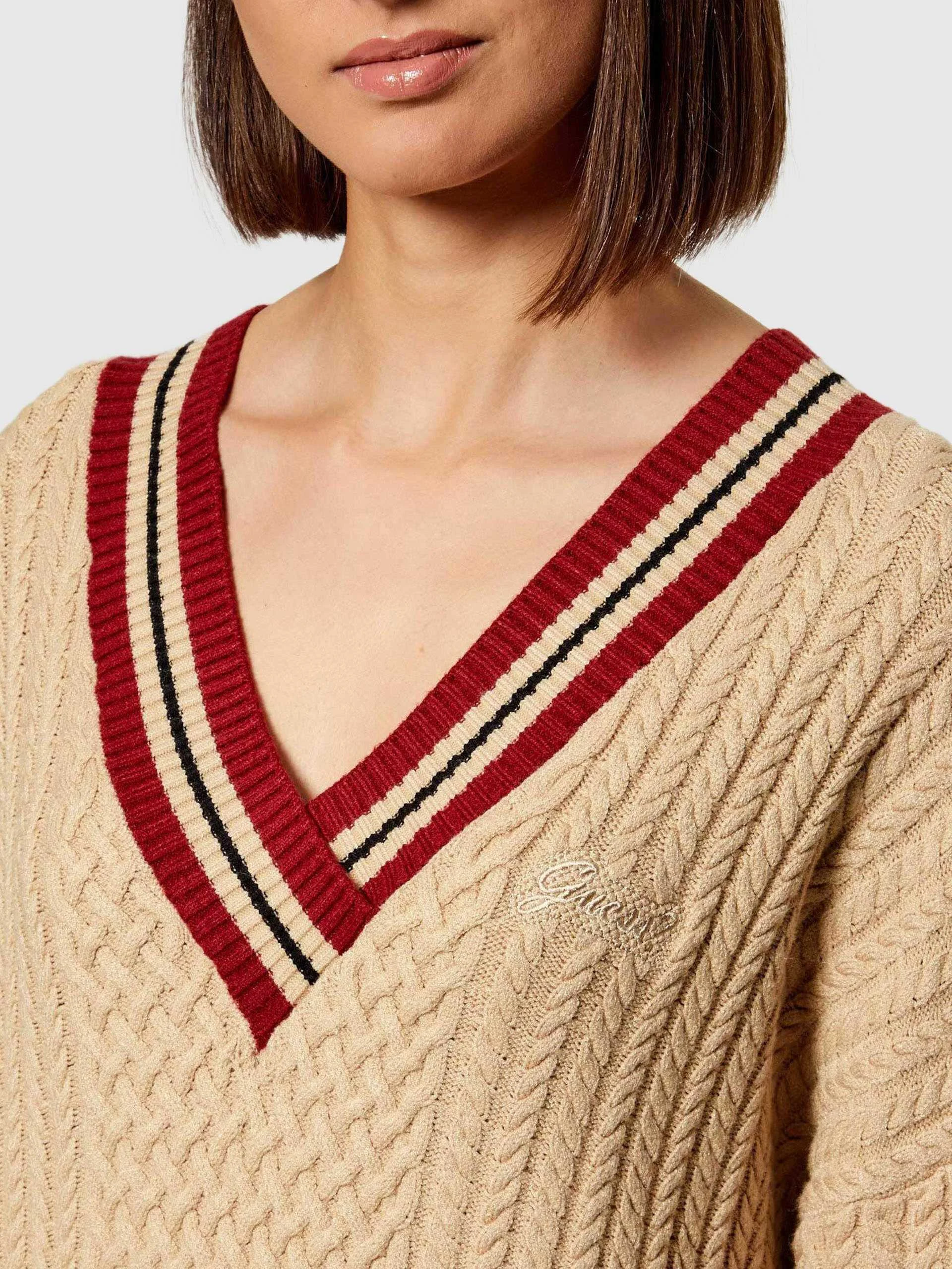 GUESS - LS STRIPED VN CABLE LINA SWTR GUESS - LS STRIPED VN CABLE LINA SWTR