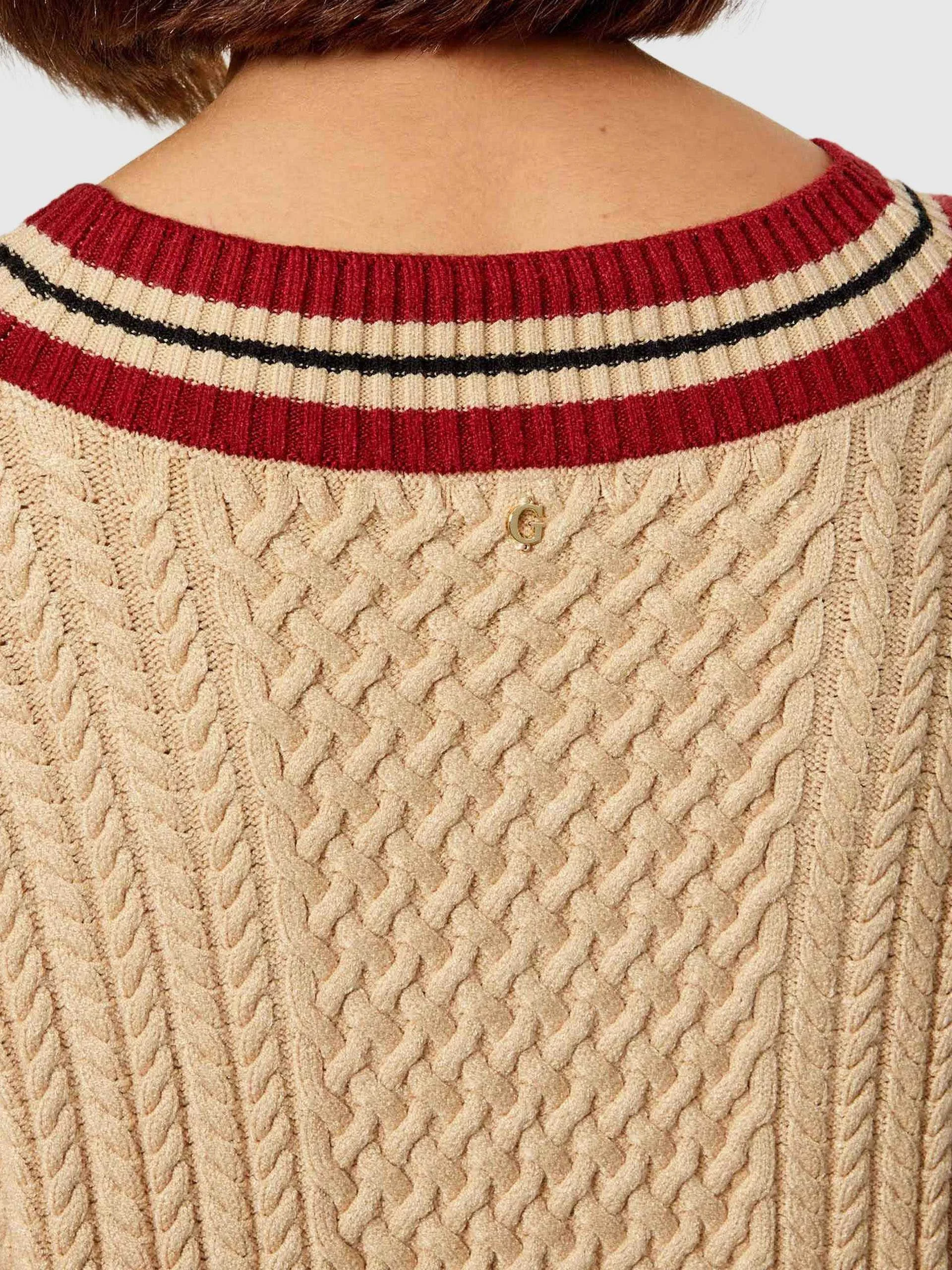 GUESS - LS STRIPED VN CABLE LINA SWTR GUESS - LS STRIPED VN CABLE LINA SWTR