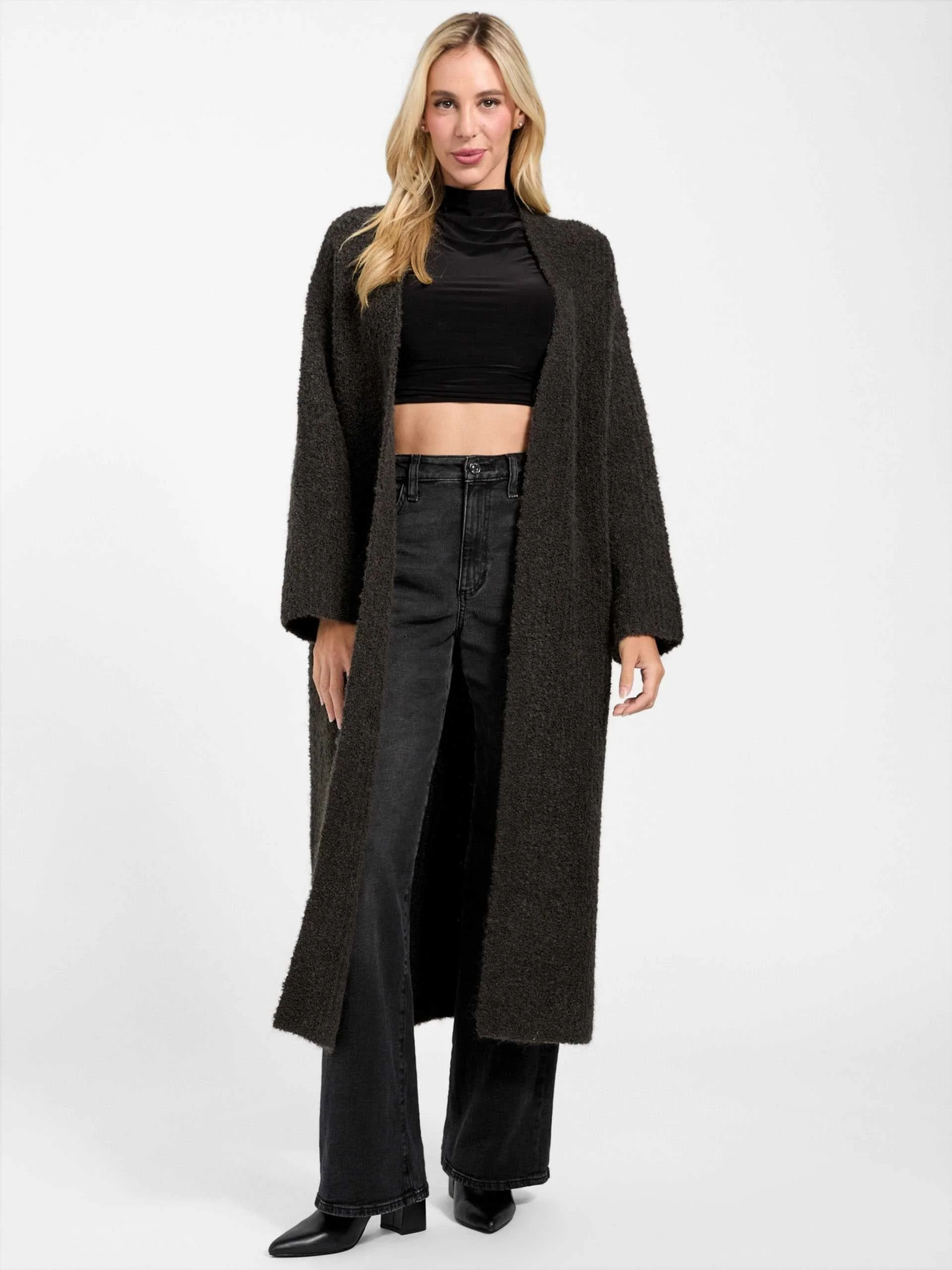 GUESS - LS BENIKO BOUCLE MIDI CARDIGAN GUESS - LS BENIKO BOUCLE MIDI CARDIGAN