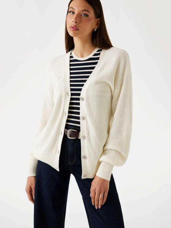 GUESS - LS VN JAMIE CARDI SWTR