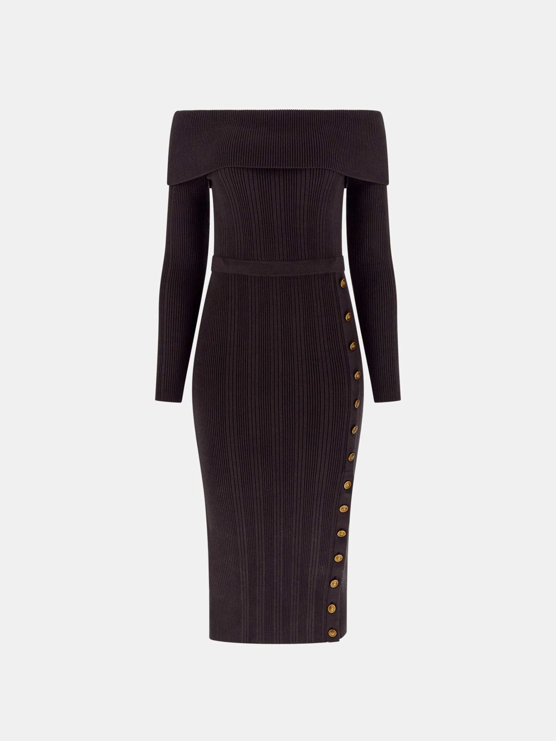 GUESS - LS OFF SHOULDER MORO RIB DRESS GUESS - LS OFF SHOULDER MORO RIB DRESS