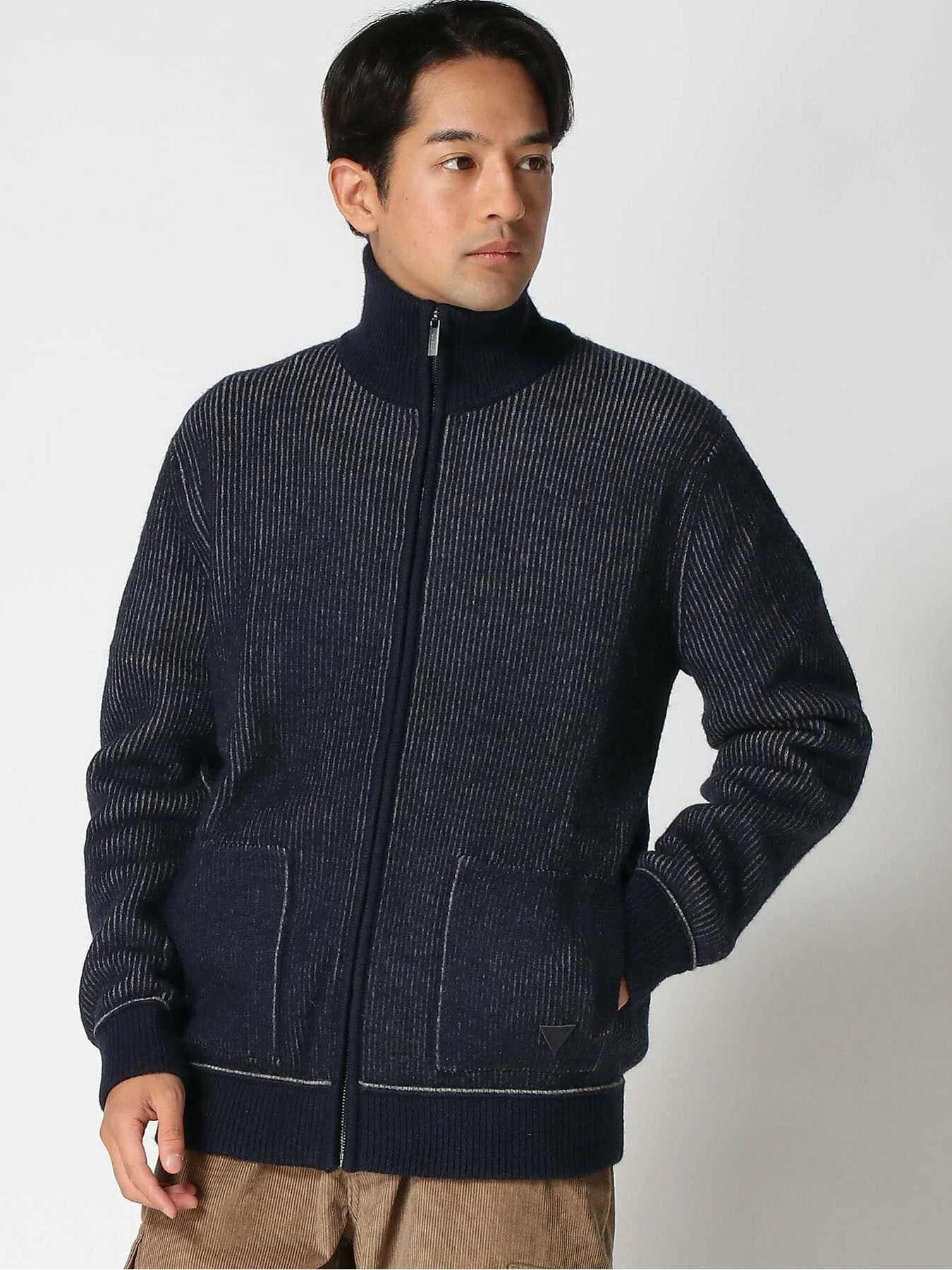 GUESS - JERROLD ZIPPED CARDI VANISE SW GUESS - JERROLD ZIPPED CARDI VANISE SW