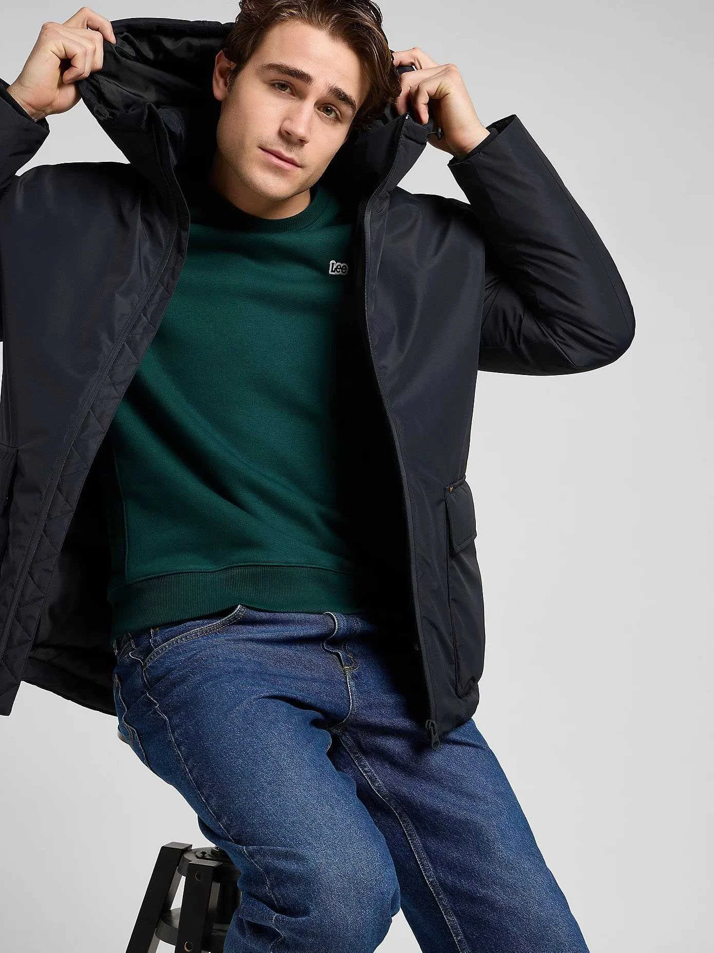 Lee - HOODED SHORT PUFFER Lee - HOODED SHORT PUFFER