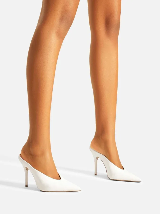 Arezzo - White Leather Mule... 2