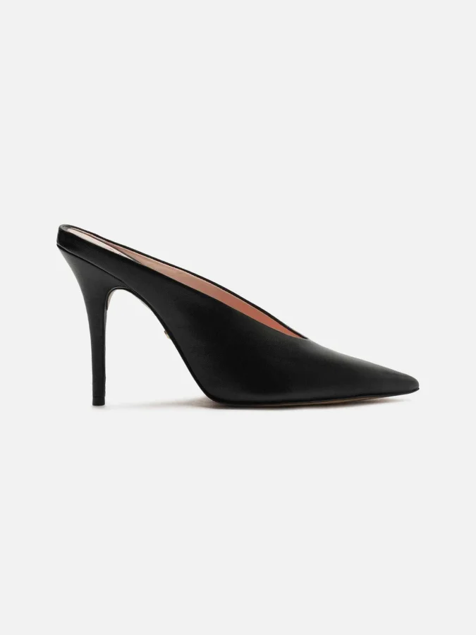 Arezzo - Black Leather Mule...