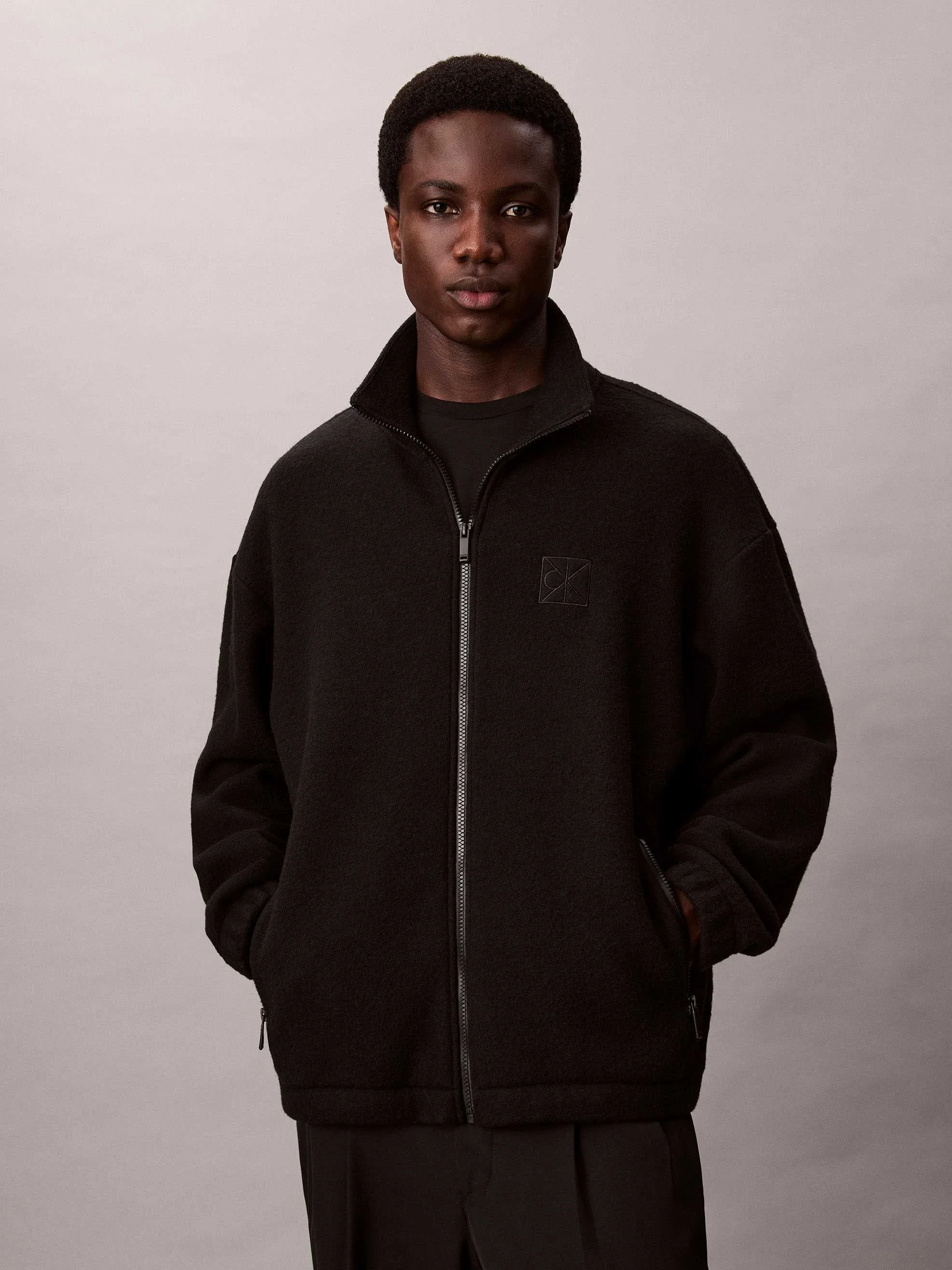 CALVIN KLEIN - WOOL BLEND POLAR... CALVIN KLEIN - WOOL BLEND POLAR...