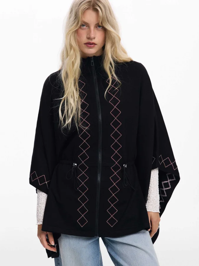 DESIGUAL - Zig-zag poncho