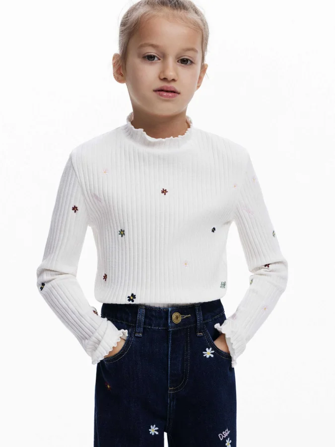 DESIGUAL - Ribbed T-shirt...