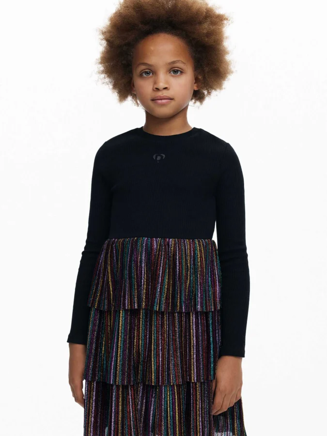 DESIGUAL - Lurex ruffle dress 2