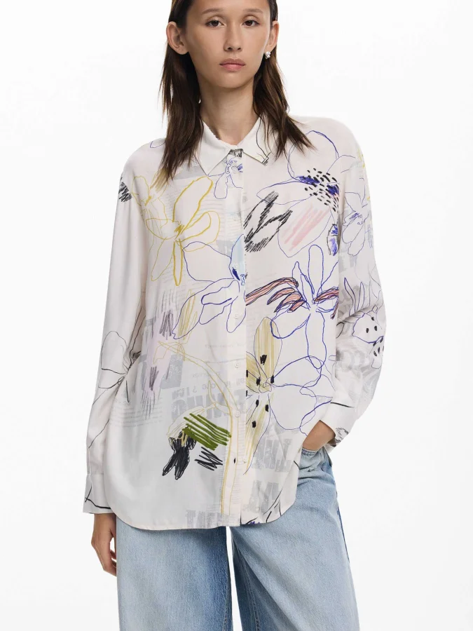 DESIGUAL - Fluid collage shirt