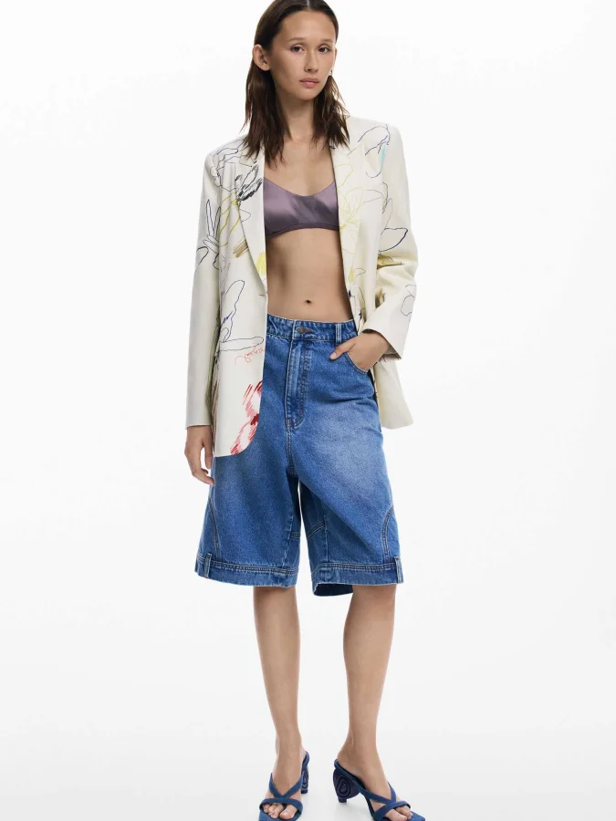 DESIGUAL - Blazer with strokes 2