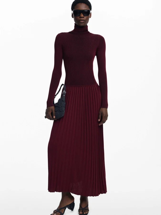 DESIGUAL - Pleated long dress