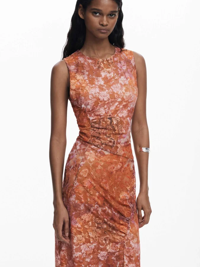 DESIGUAL - Floral draped dress 2