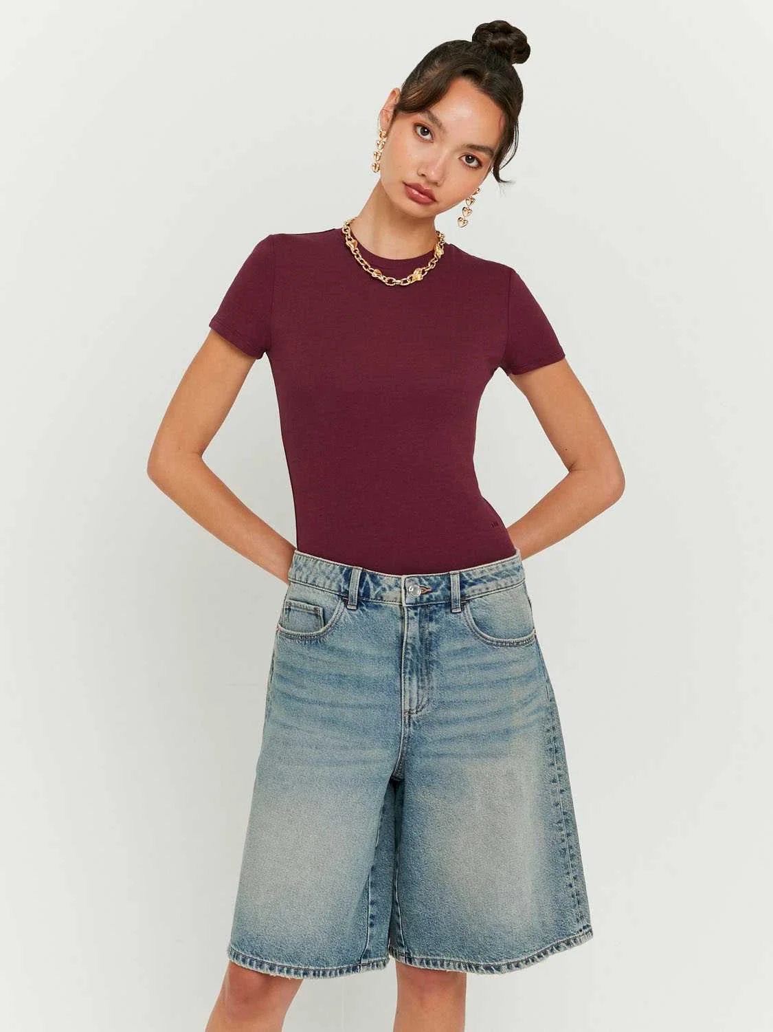 Tally Weijl - Basic Burgundy Bodysuit Tally Weijl - Basic Burgundy Bodysuit