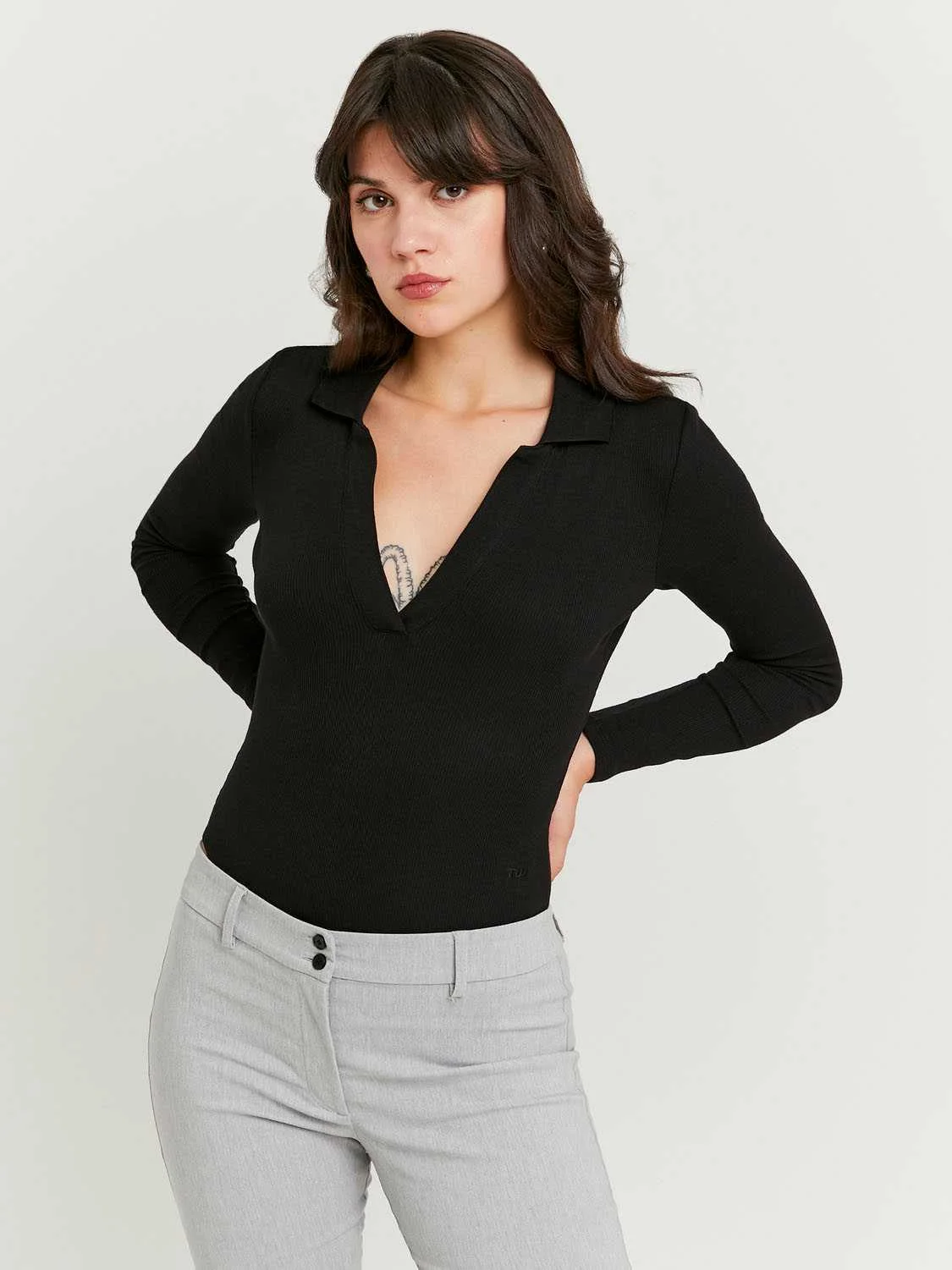 Tally Weijl - Black V‑Neck Bodysuit Tally Weijl - Black V‑Neck Bodysuit