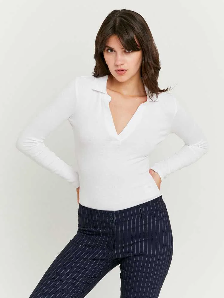 Tally Weijl - White V‑Neck Bodysuit Tally Weijl - White V‑Neck Bodysuit