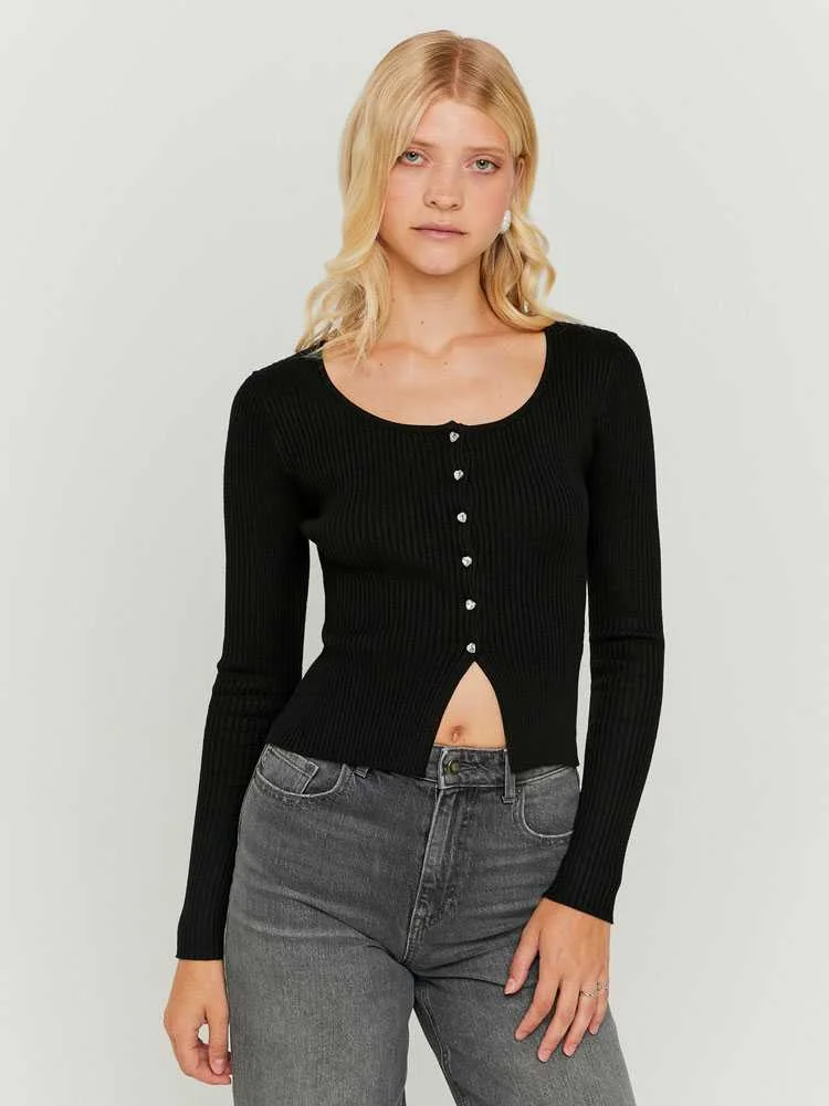 Tally Weijl - Black Knitted Cardigan Tally Weijl - Black Knitted Cardigan