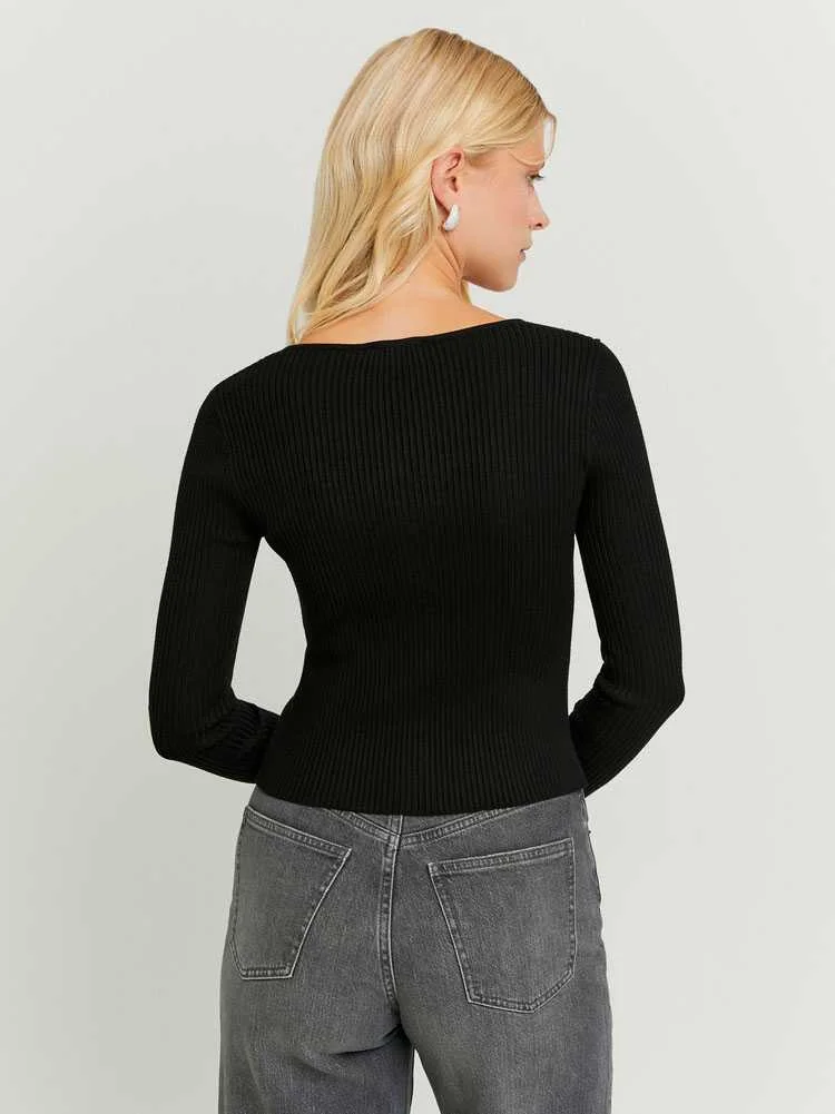 Tally Weijl - Black Knitted Cardigan Tally Weijl - Black Knitted Cardigan