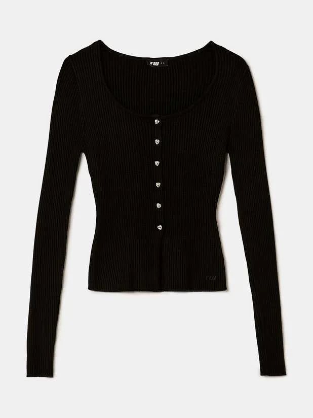 Tally Weijl - Black Knitted Cardigan Tally Weijl - Black Knitted Cardigan