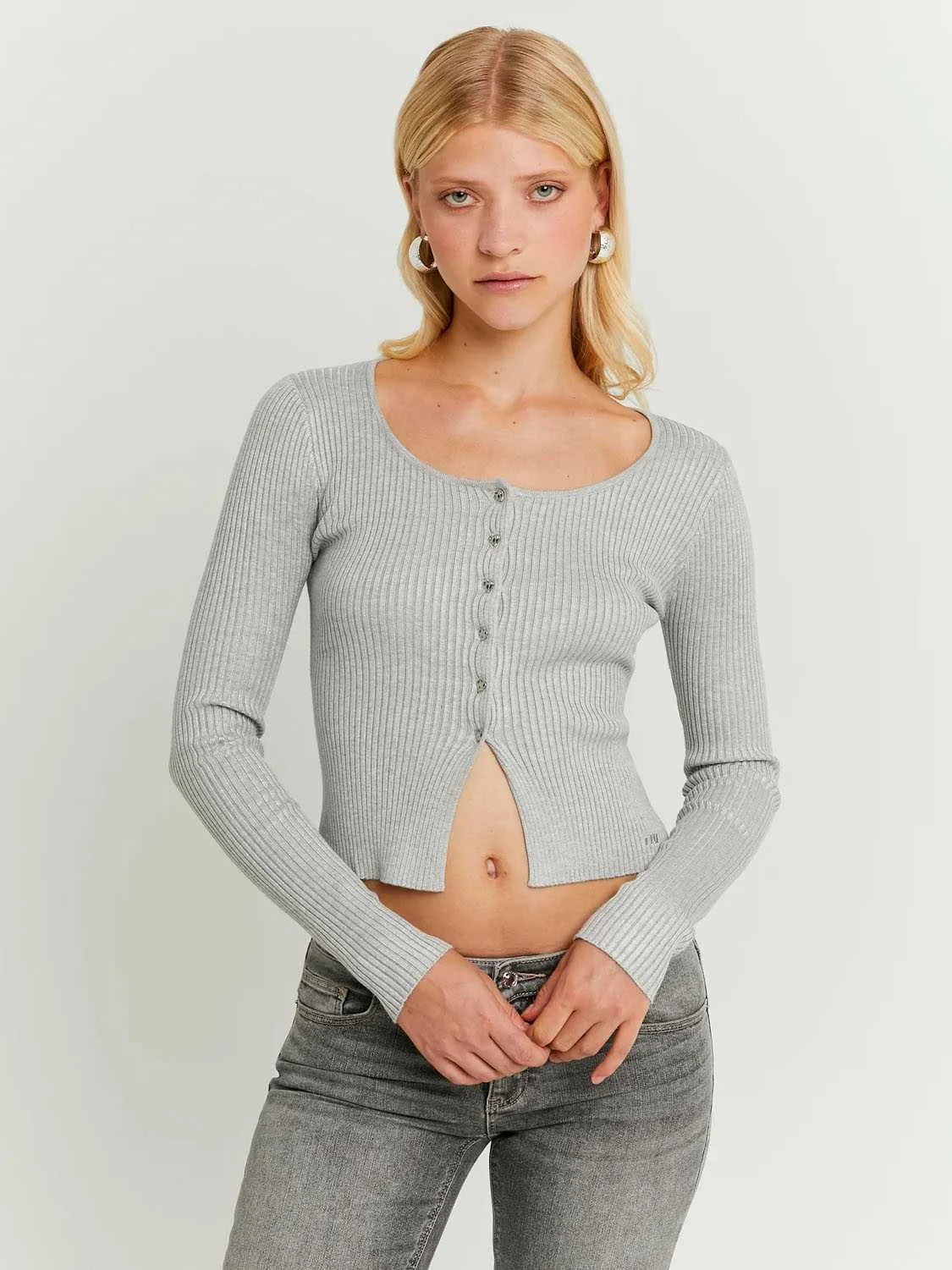 Tally Weijl - Grey Knitted Cardigan Tally Weijl - Grey Knitted Cardigan