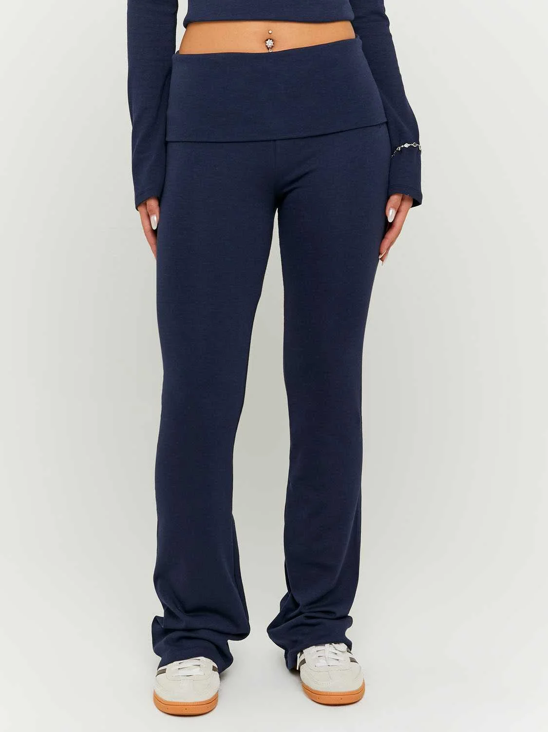 Tally Weijl - Basic Blue Cotton Trousers Tally Weijl - Basic Blue Cotton Trousers