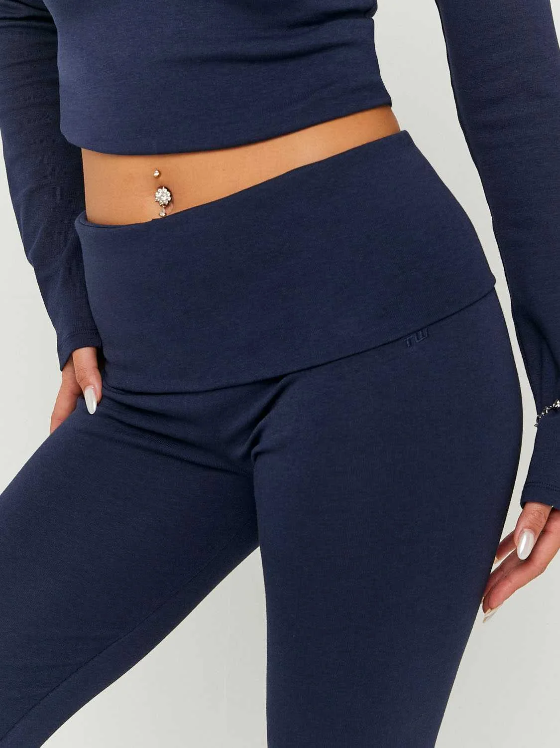 Tally Weijl - Basic Blue Cotton Trousers Tally Weijl - Basic Blue Cotton Trousers