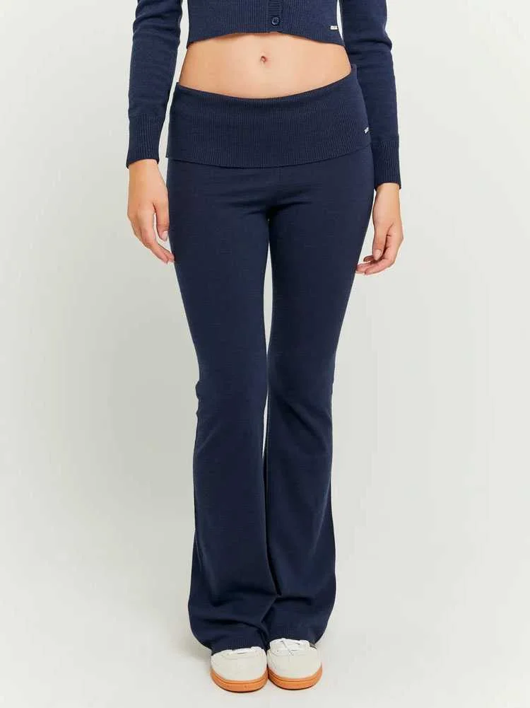 Tally Weijl - Blue Flare Knit Trousers Tally Weijl - Blue Flare Knit Trousers