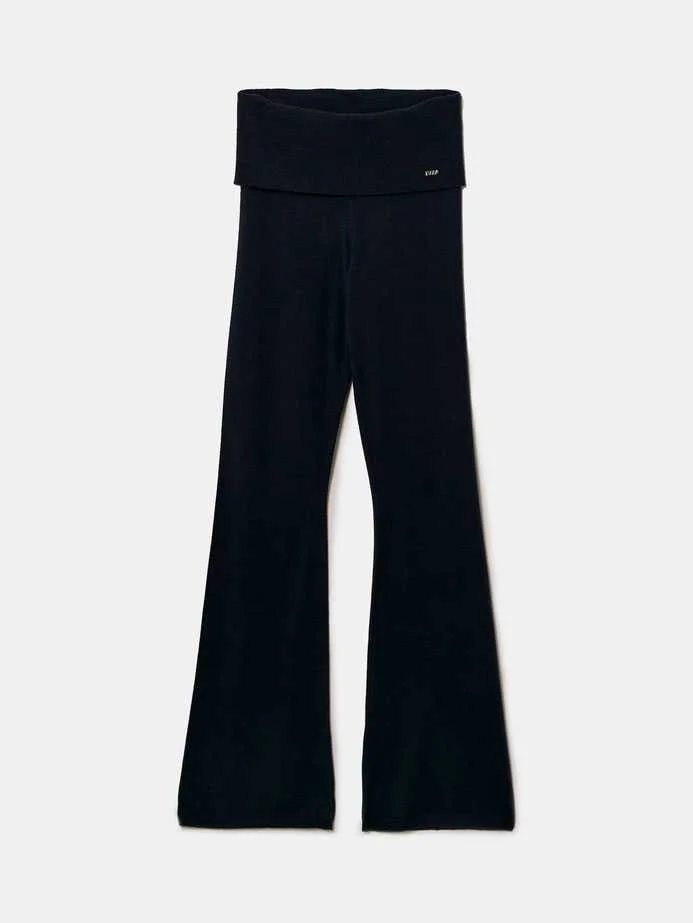 Tally Weijl - Blue Flare Knit Trousers Tally Weijl - Blue Flare Knit Trousers