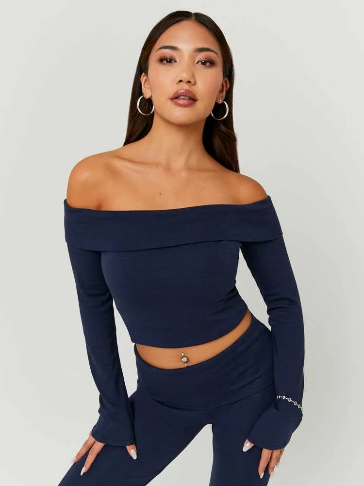 Tally Weijl - Basic Blue Off Shoulder... Tally Weijl - Basic Blue Off Shoulder...
